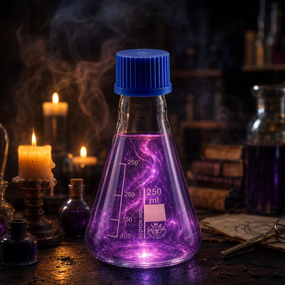 Erlenmeyerkolben 250ml mit Schraubkappe Schraubkolben 250ml aus hitzebeständigem Laborglas - perfekt für Synthesen und Analysen