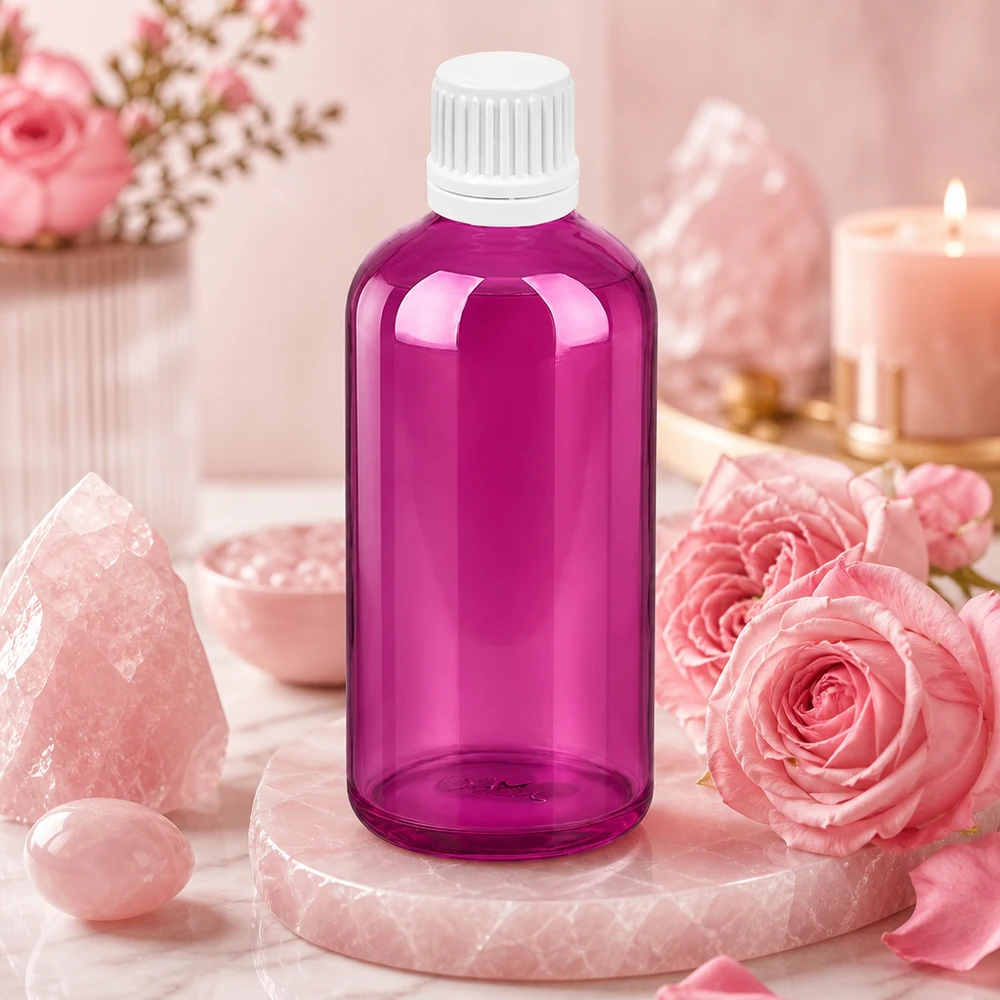 100ml Tropfflasche 0.7mm weiss Originalität Schraubverschlusserschluss PurpleLine UT18/100 Wiederverwendbare 100ml Tropfflasche in trendigem Violett für DIY-Kosmetik und Naturkosmetik