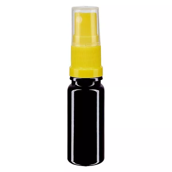 Apothekenflasche violett 10ml Sprayaufsatz gelb Apothekenflasche violett 10ml Sprayaufsatz gelb