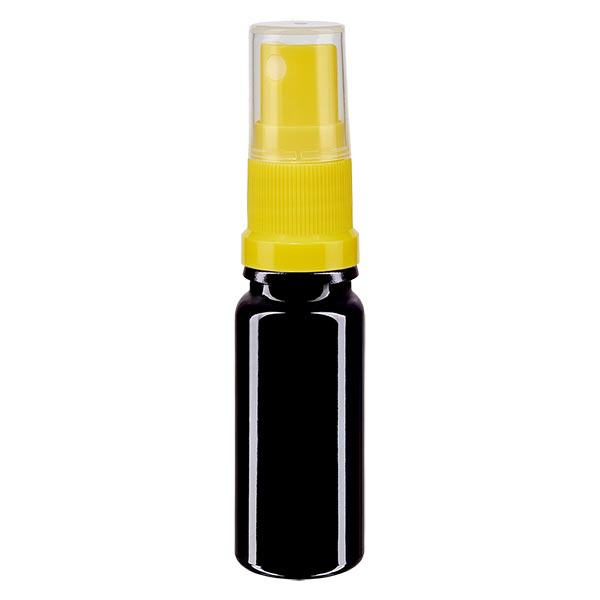 Apothekenflasche violett 10ml Sprayaufsatz gelb Apothekenflasche violett 10ml Sprayaufsatz gelb