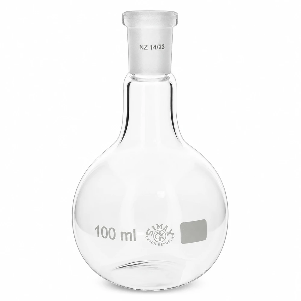 Stehkolben 100ml mit Normschliff (14/23) Destillationskolben 100ml für chemische Synthesen mit Normschliff 14/23