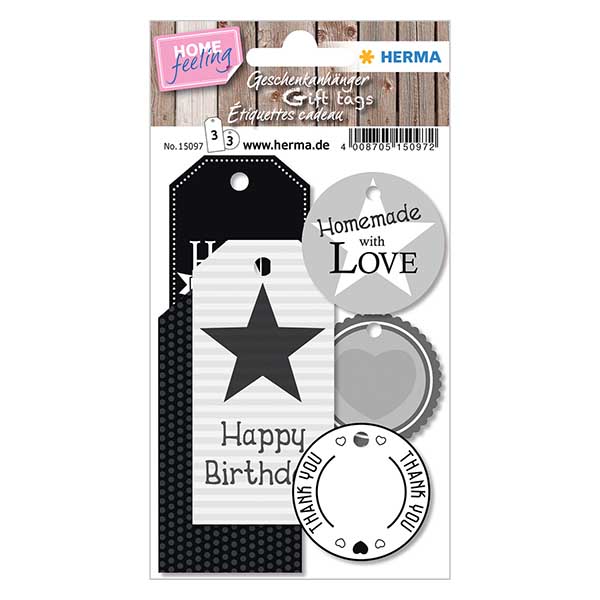 Geschenk-Anhänger "Black & White" (6 Stück) Geschenk-Anhänger "Black & White" (6 Stück)