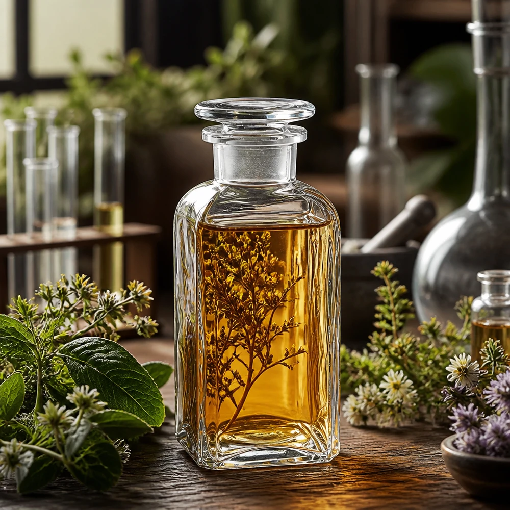 Vierkantflasche 350ml klar Weithals Glasstopfen Dekorative Laborflasche 350ml Vierkant klar mit Glasstopfen für Kräuteröle und Extrakte