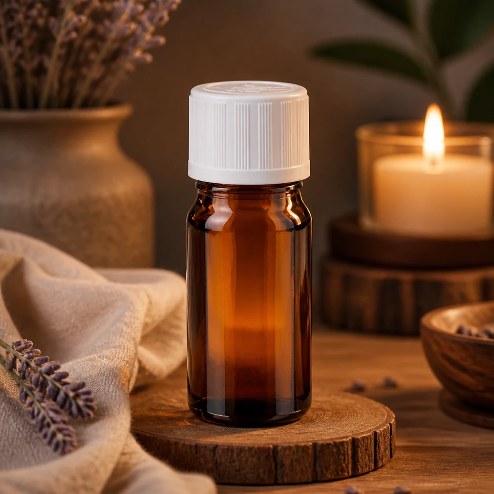 Apothekenflasche braun 5ml Schraubverschluss weiß Kindersicherung Standard Kompakte Apothekerflasche 5ml Braunglas weißer Kinderverschluss 11mm für Naturkosmetik