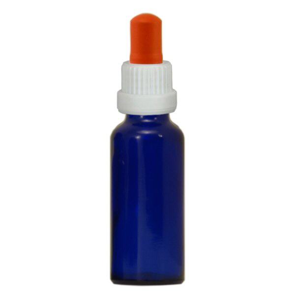 Apothekenflasche blau 30ml Pipette weiß/rot Standard Apothekenflasche blau 30ml Pipette weiß/rot Standard