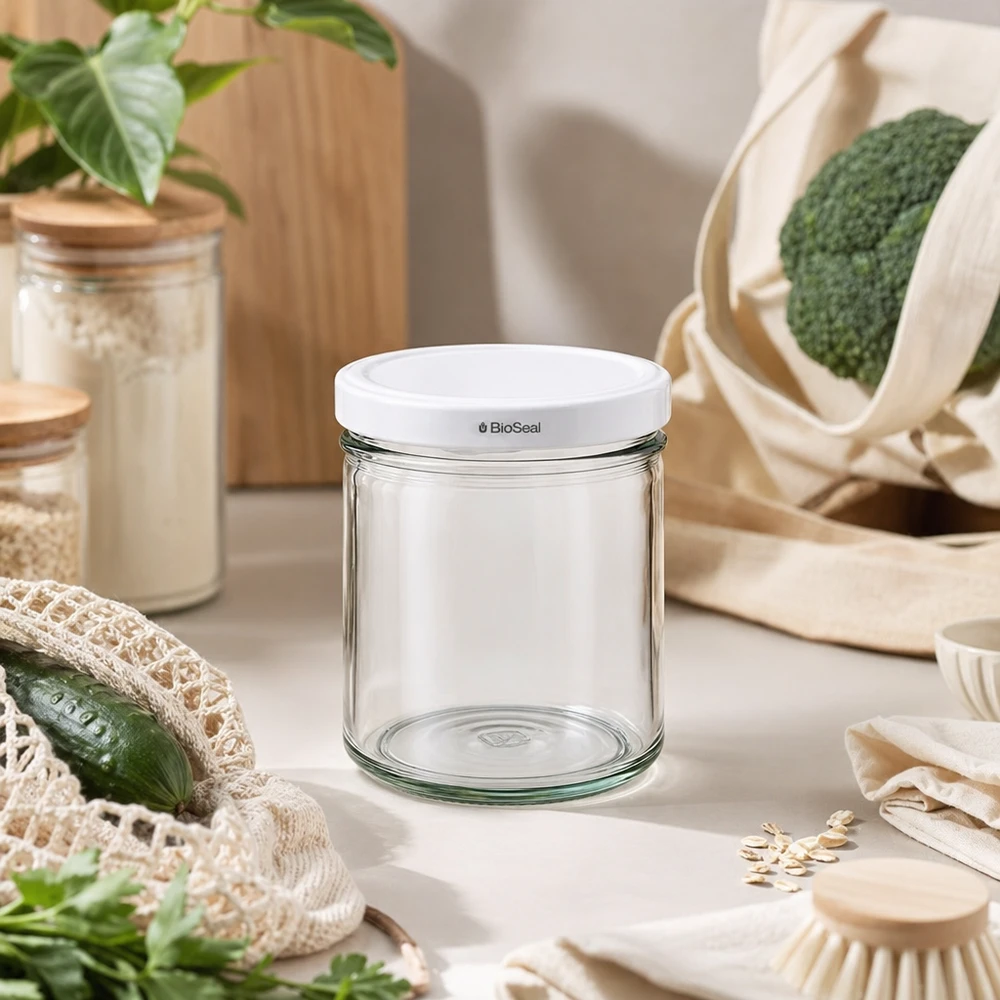 167ml Sturzglas mit BioSeal Deckel weiß UNiTWIST UNiTWIST 167ml Sturz-Glas mit BioSeal Deckel Zero-Waste Küche nachhaltige Aufbewahrung eco-friendly Lifestyle