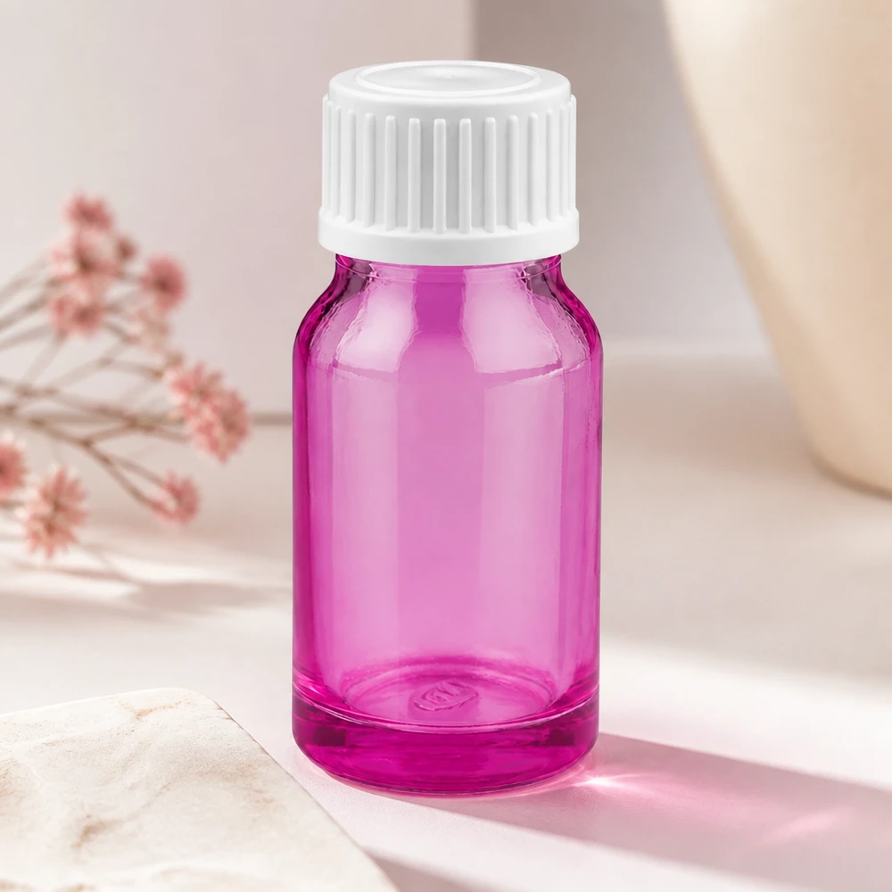 10ml Tropfflasche 0.9mm weiss Standard PurpleLine. UT18/10 Handliche Glasflasche violett 10ml mit tropfgenauem System perfekt für Reise und unterwegs