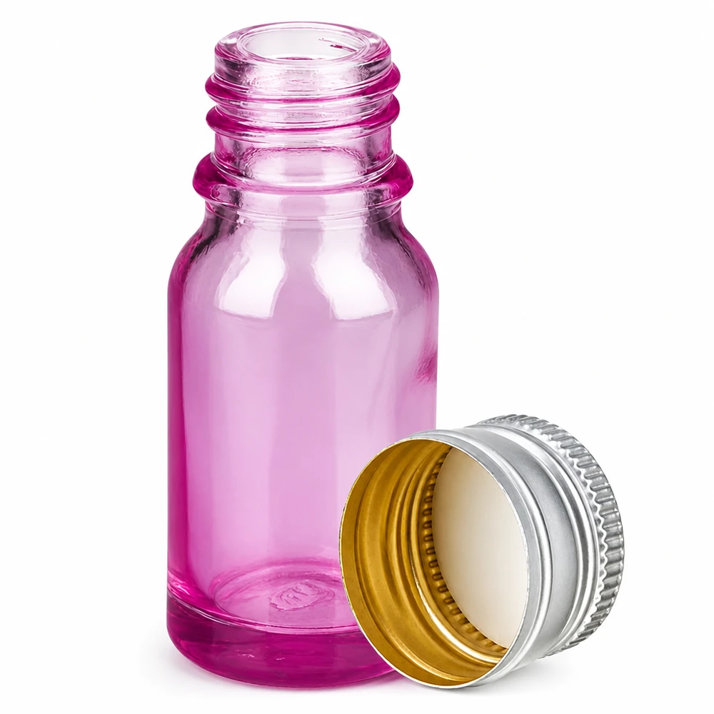 10ml Flasche 11mm Schraubverschluss Alu-Silberer Standard PurpleLine.UT18/10 10ml Apothekerflasche aus gefärbtem Glas mit korrosionsbeständigem Silber-Verschluss