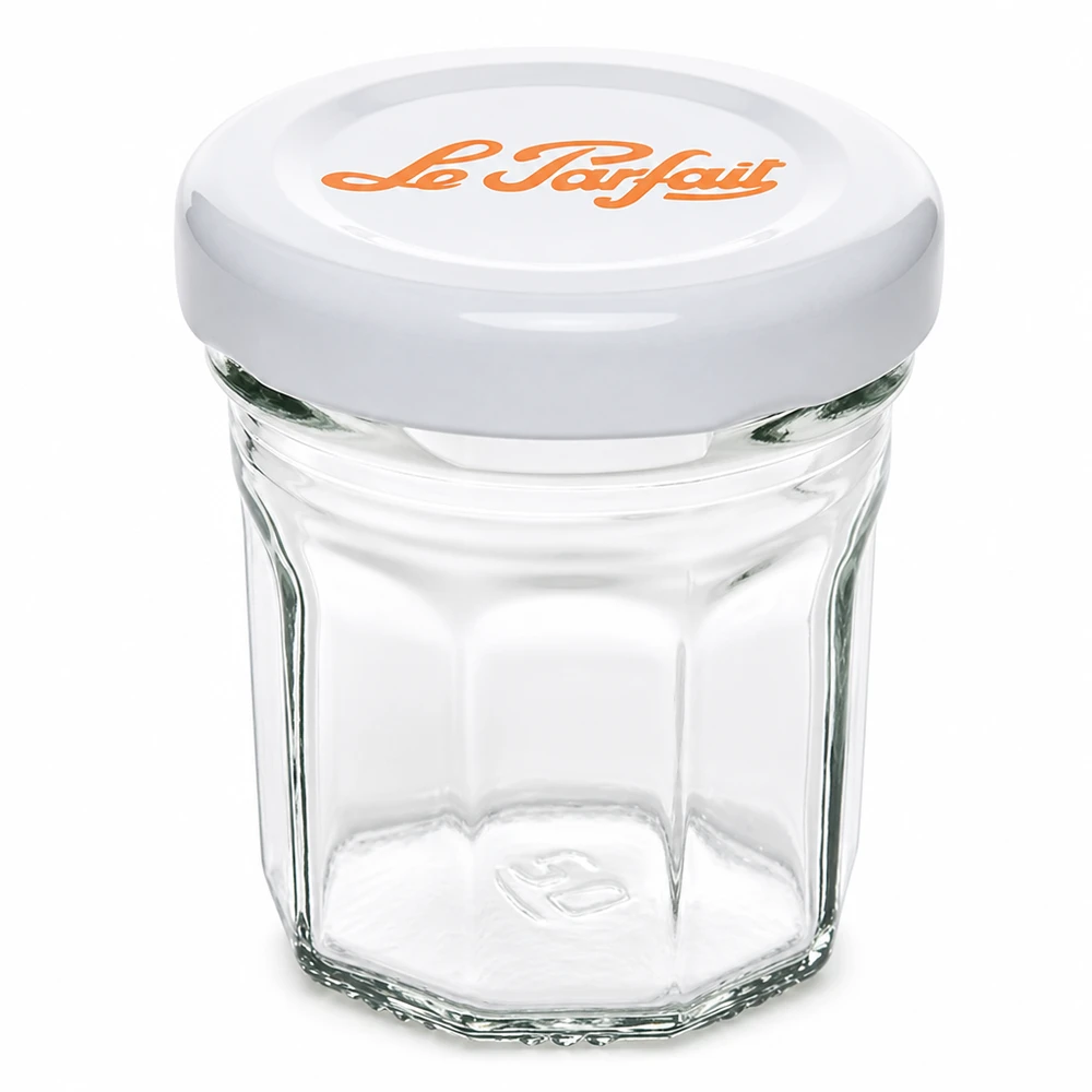 44ml Mini Sturzglas Le Parfait mit weißem Schraubdeckel für Marmelade und Konfitüre