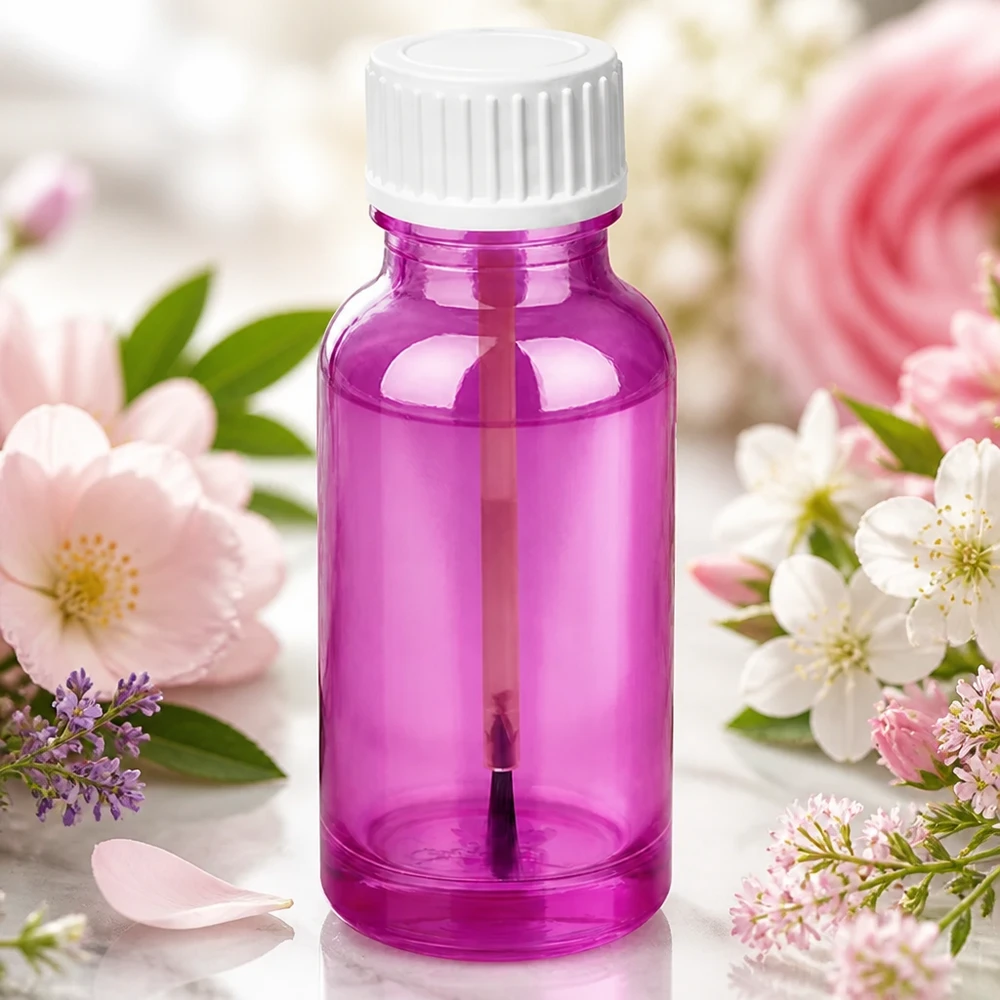 20ml Pinselflasche weiss Standard PurpleLine UT18/20 20ml Glasflasche PurpleLine Design mit UT18/20 Gewinde für optimale Produktkompatibilität