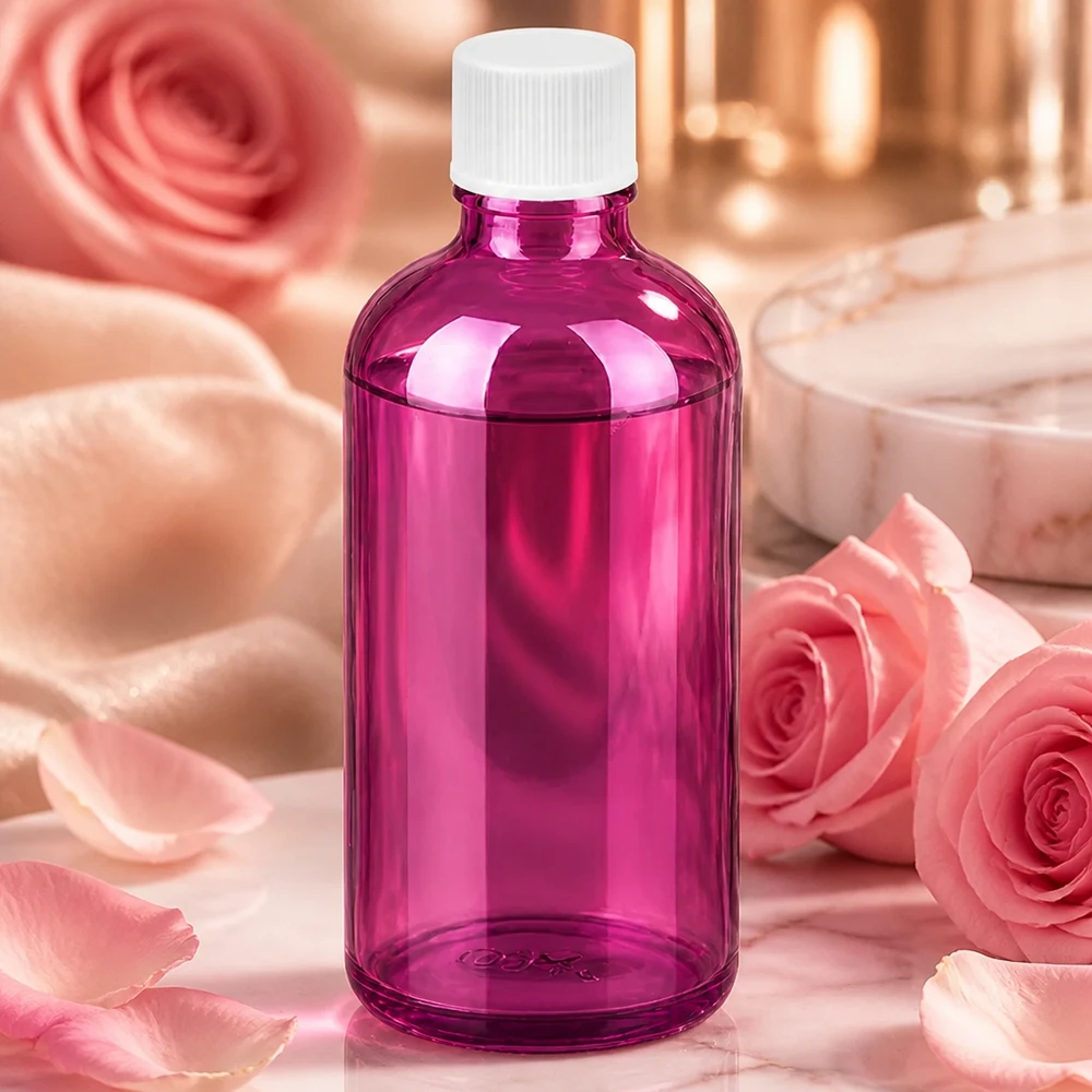 100ml Flasche 11mm Schraubverschluss weiss Standard PurpleLine UT18/100 Elegante purpurfarbene 100ml Flasche mit UV-Schutz für lichtempfindliche Substanzen