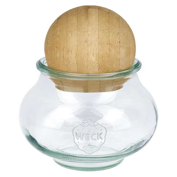 *560ml Schmuckglas WECK RR80 mit Holzkugel