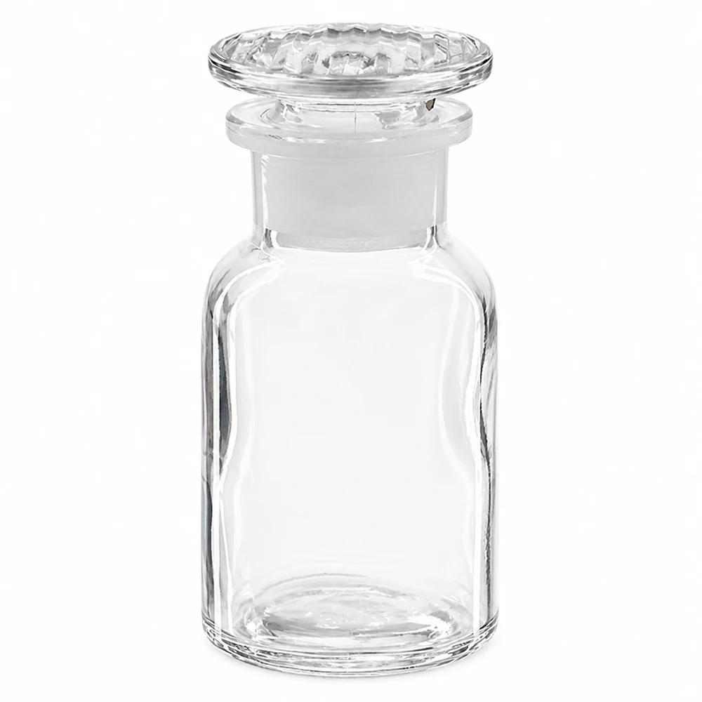 Apothekerflasche 100ml Weithals klar mit Schliffstopfen zur sicheren Aufbewahrung