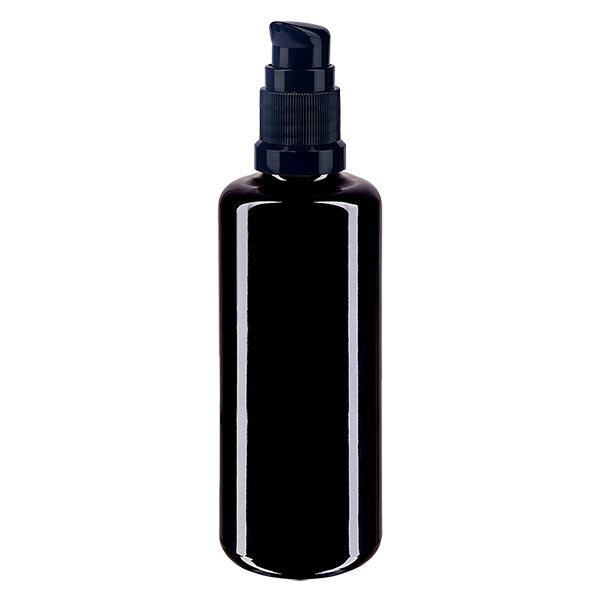Apothekenflasche violett 50ml PumpVerschluss schwarz Standard Apothekenflasche violett 50ml PumpVerschluss schwarz Standard