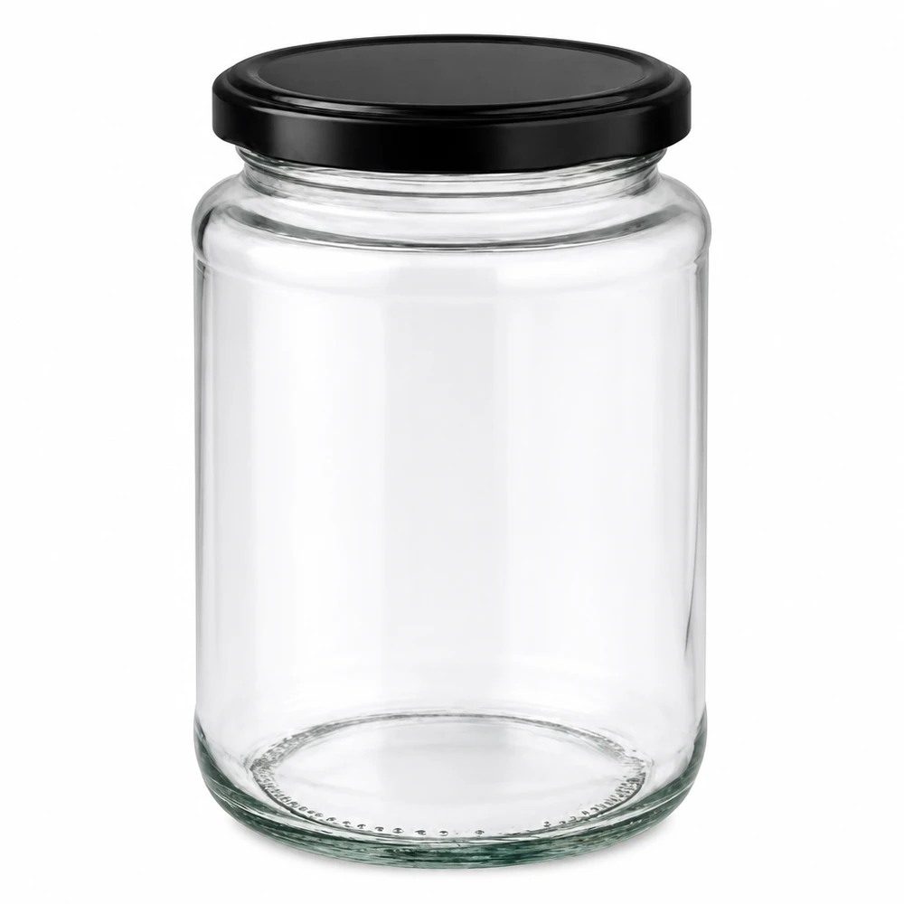 382ml Rundglas mit BasicSeal Deckel schwarz UNiTWIST 382ml Rundglas mit schwarzem BasicSeal Deckel leer transparent Vorratsglas Einmachglas Konservierungsglas