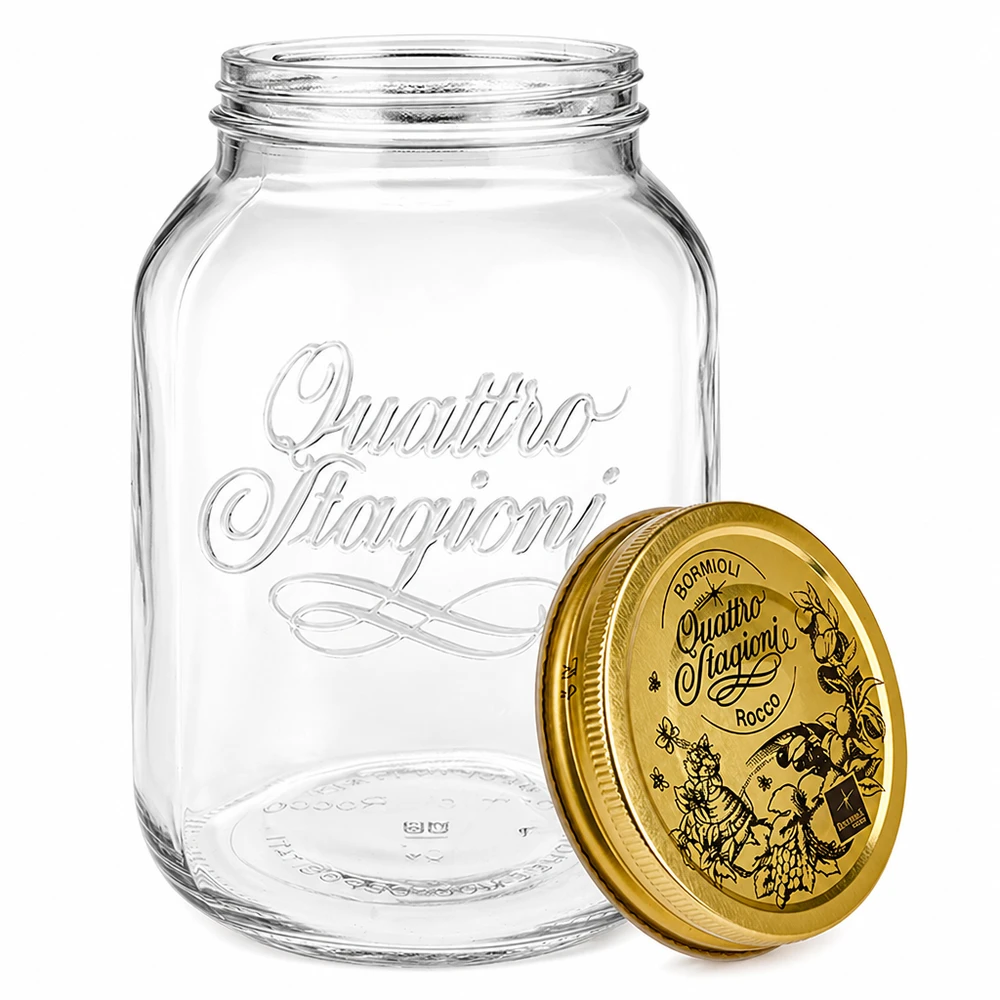 Quattro Stagioni 3000ml Einmachglas mit abnehmbarem Deckel und italienischer Prägung für Konservierung