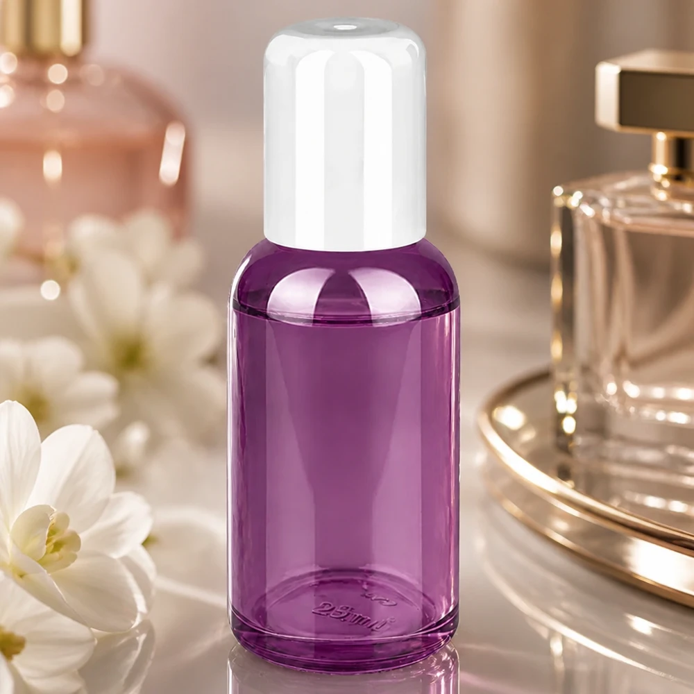 30ml Roll-On Flasche weiss Standard PurpleLine UT18/30 30ml Roll-On Behälter aus violettem Glas mit weißer Kappe ideal für DIY Kosmetik und Naturprodukte