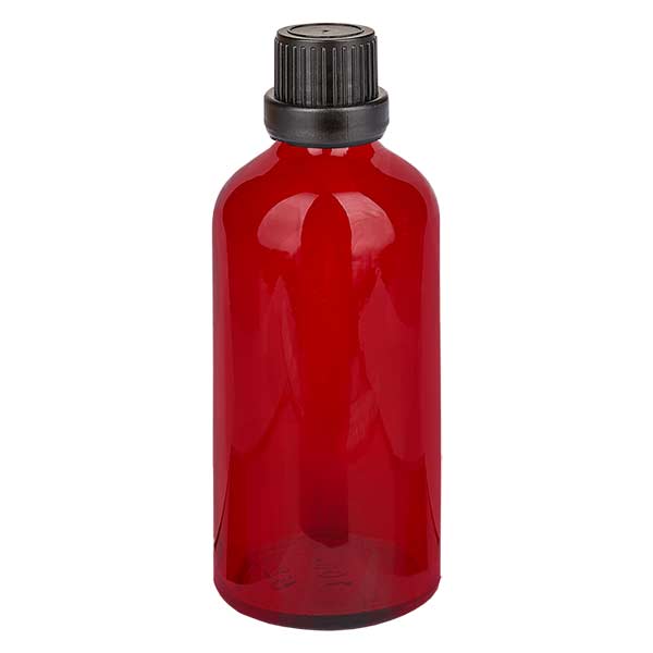 100ml Tropfflasche 2mm Originalitätsverschluss RedL. UT18/100