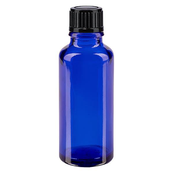 Apothekenflasche blau 30ml Schraubverschluss schwarz Standard Apothekenflasche blau 30ml Schraubverschluss schwarz Standard