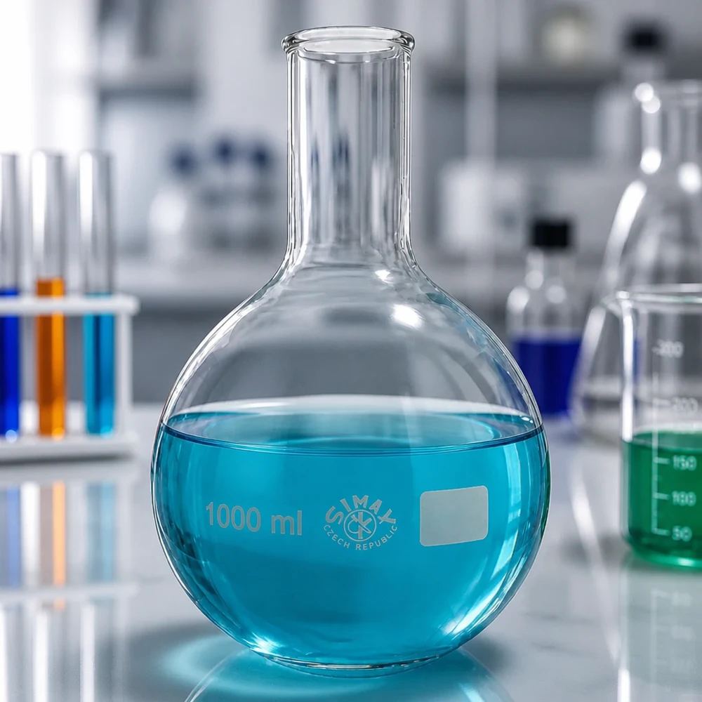 Stehkolben 1000ml Enghals Präzisionsstehkolben 1000ml mit Graduierung für exakte Volumenbestimmung