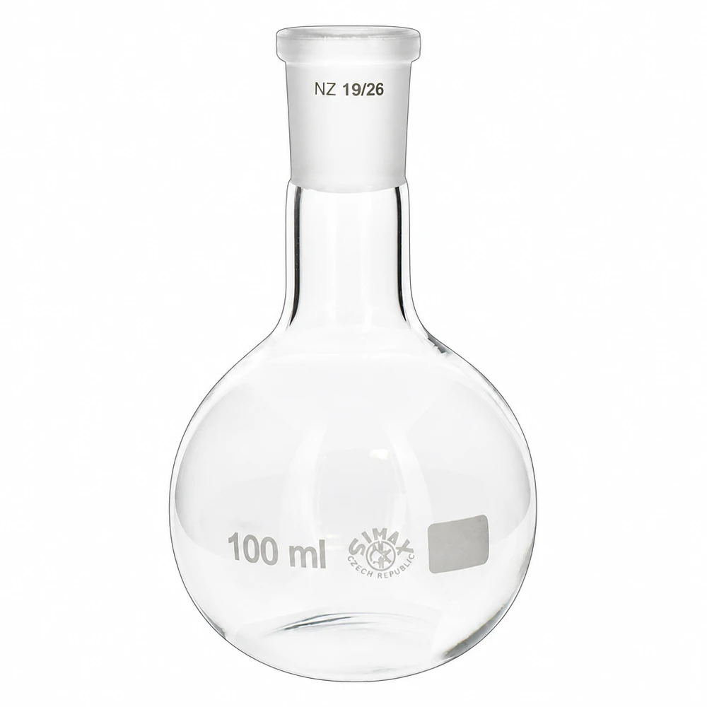 Stehkolben 100ml mit Normschliff (19/26) Stehkolben 100 Milliliter bauchige Form Normschliff 19/26 für präzise Laborarbeiten