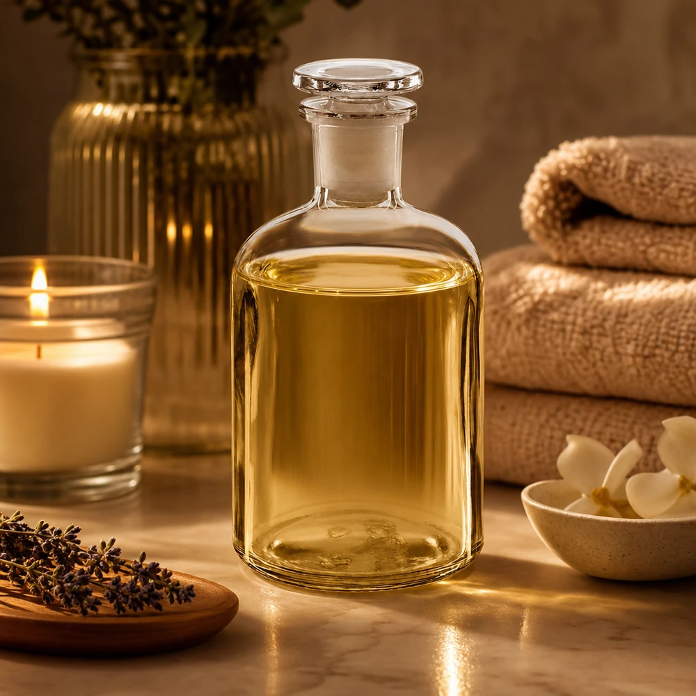 Rundschulterflasche 250ml Klarglas mit Glasstopfen elegante Aufbewahrung für Naturkosmetik