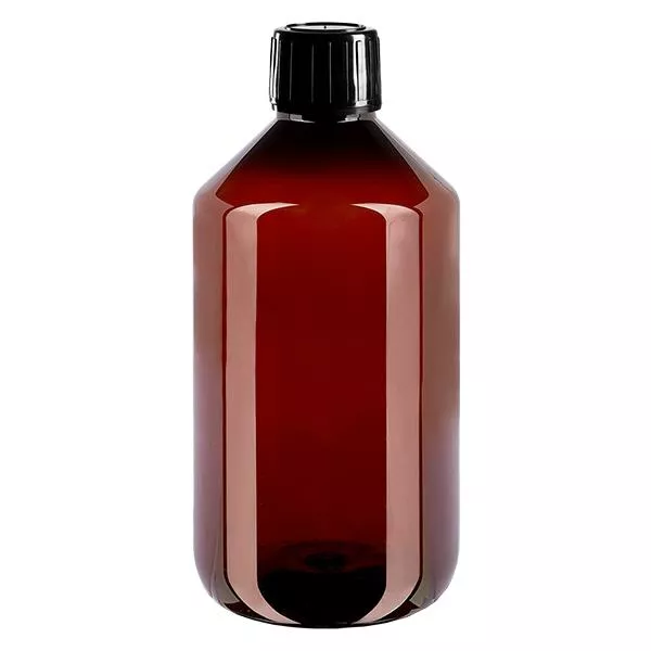 PET Flasche 500ml mit schwarzem Spritzverschluss Originalitätsverschluss PET Flasche 500ml mit schwarzem Spritzverschluss Originalitätsverschluss