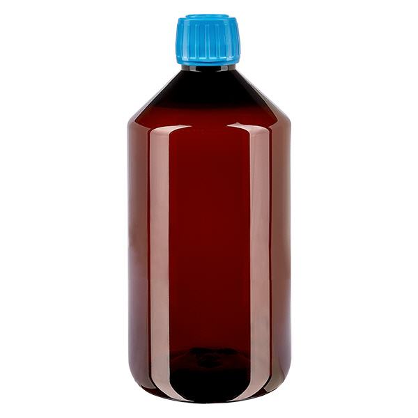 PET Flasche 750ml mit blauem Verschluss Originalitätsverschluss