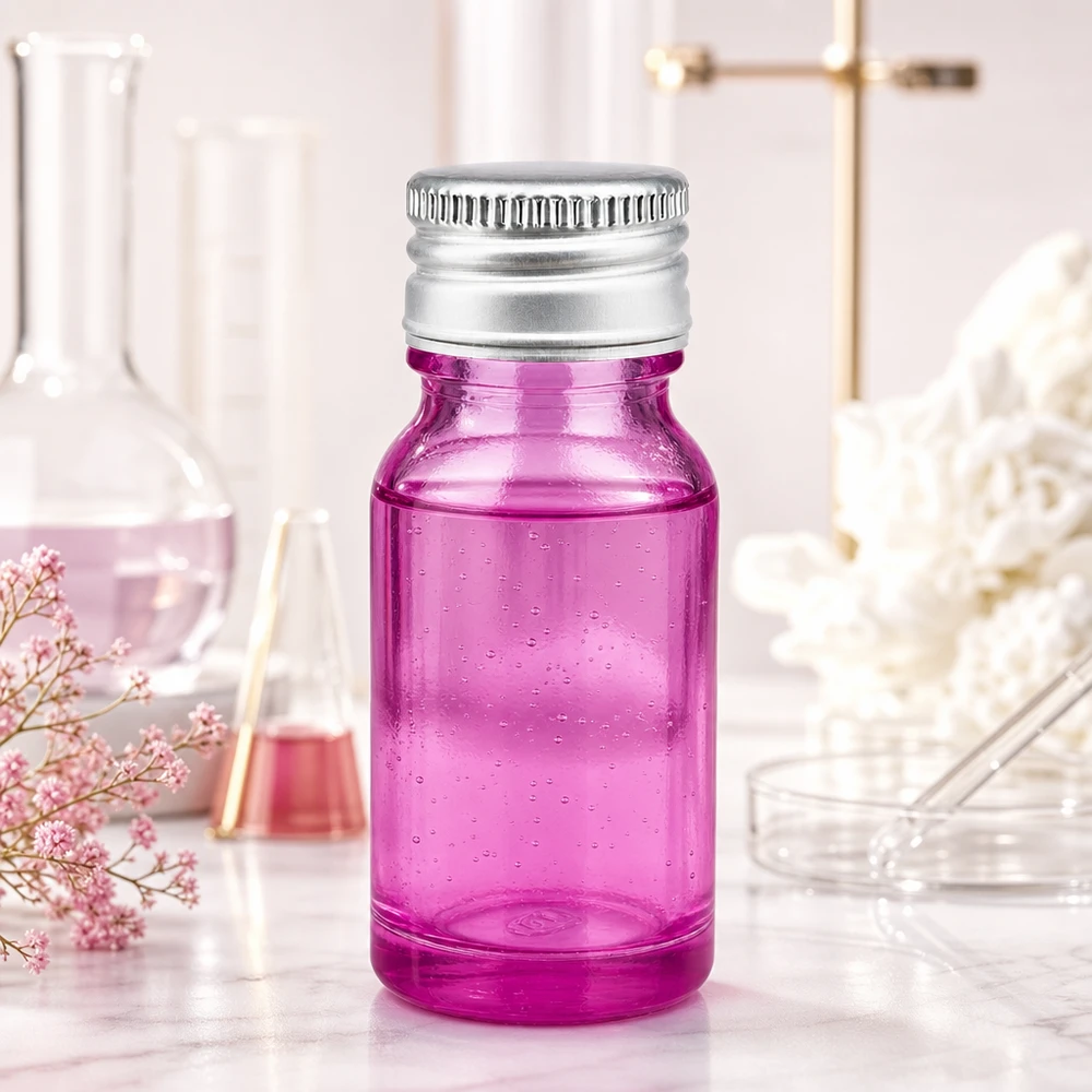 10ml Flasche 11mm Schraubverschluss Alu-Silberer Standard PurpleLine.UT18/10 Violette 10ml Glasflasche mit UV-Schutz und silbernem Aluminiumverschluss für lichtempfindliche Stoffe