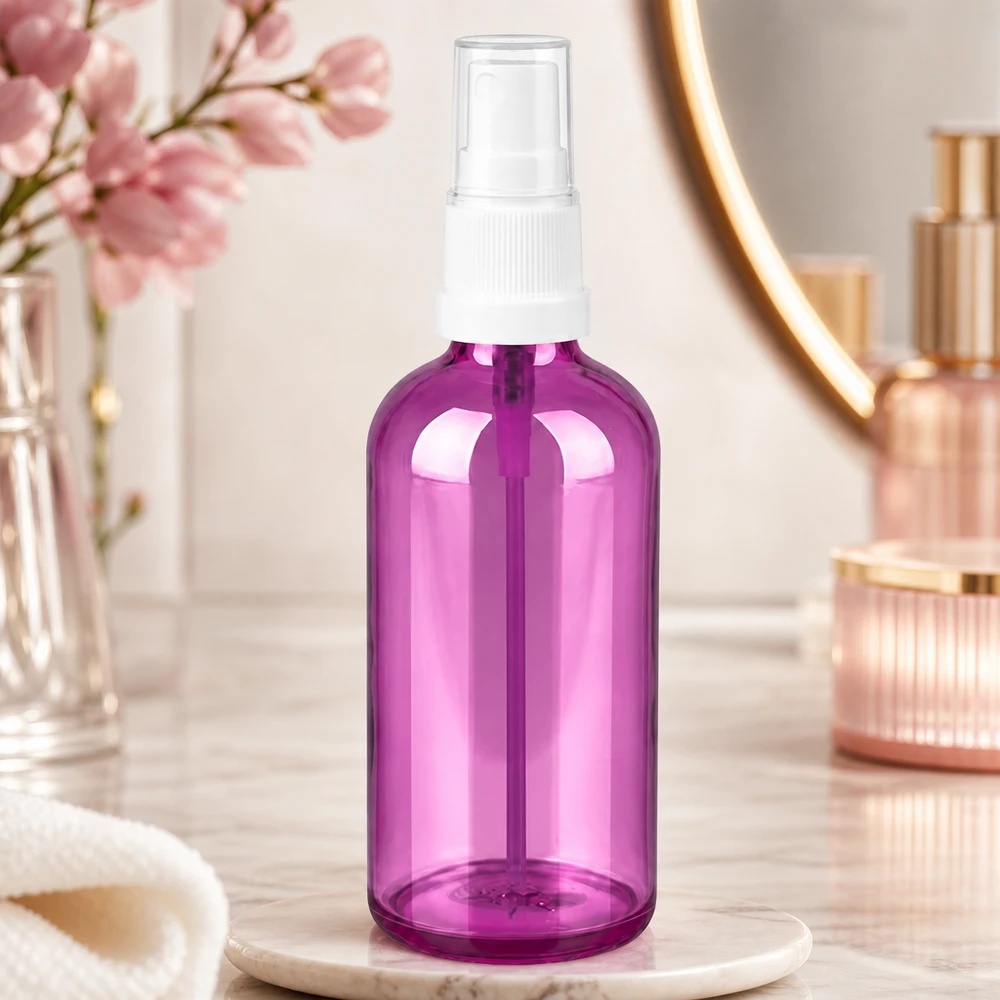 100ml Sprayflasche weiss/transparent Standard PurpleLine UT18/100 Kompakte 100ml Flasche mit Sprühaufsatz ideal für Reise und unterwegs
