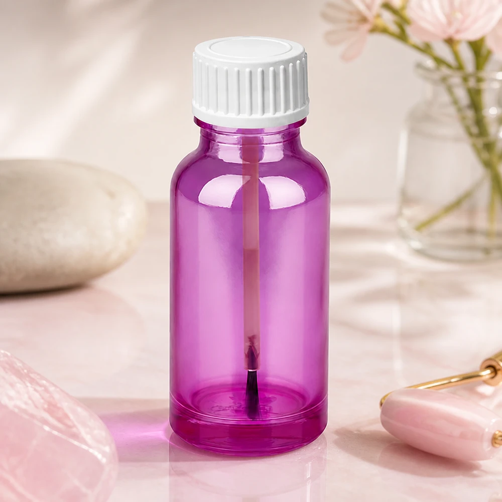 20ml Pinselflasche weiss Standard PurpleLine UT18/20 Professionelle 20ml Kosmetikflasche mit Pinsel für Nail Art und präzise Lackierung