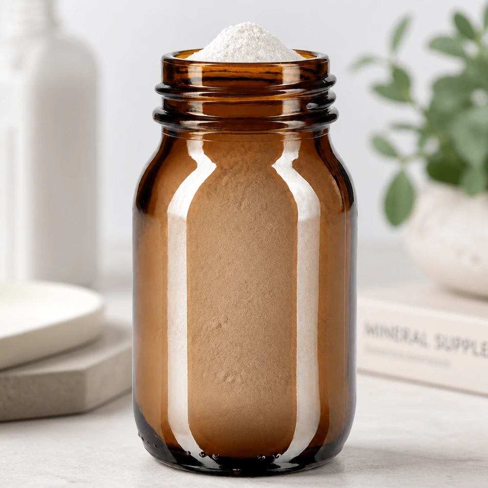 Runde 100ml Braunglasflasche mit praktischem Weithalsverschluss für den täglichen Gebrauch
