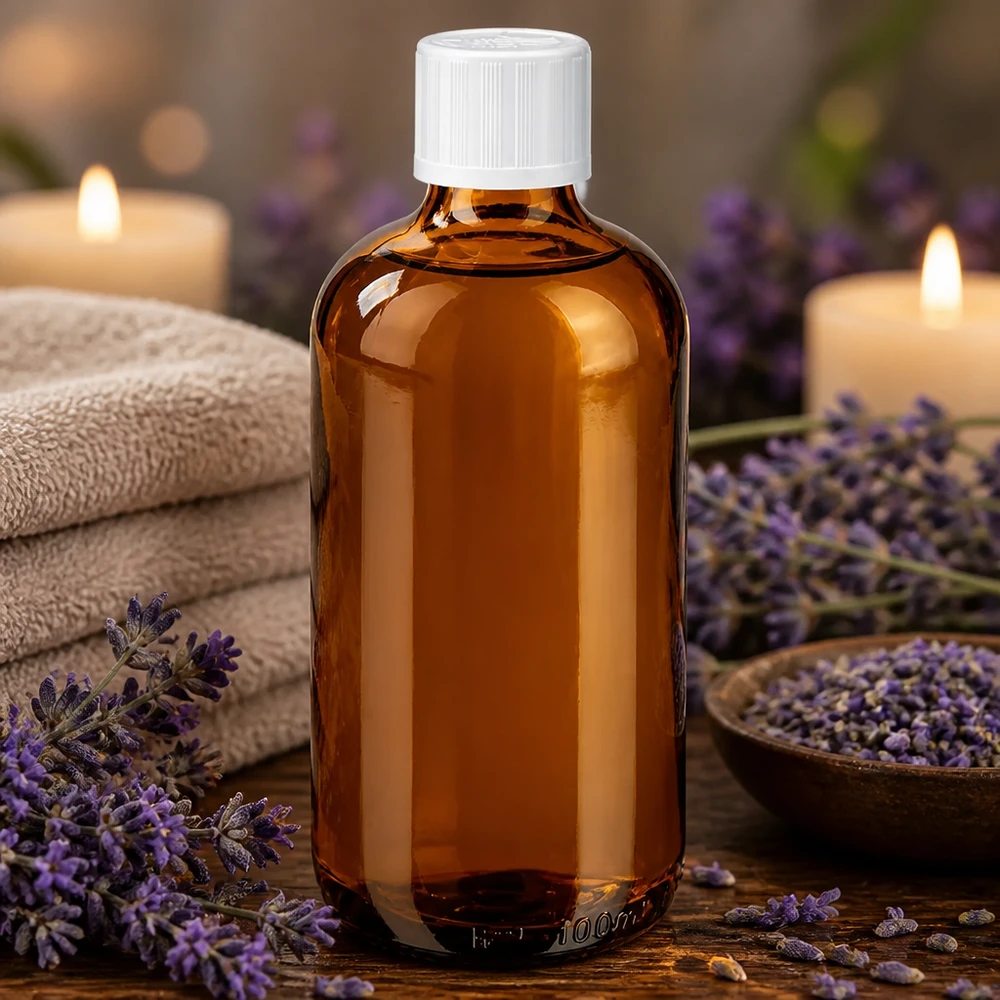 Apothekenflasche braun 100ml Schraubverschluss weiß Kindersicherung Standard Apothekenflasche 100ml Braunglas UV-Schutz weißer KiSi-Verschluss 11mm Naturkosmetik