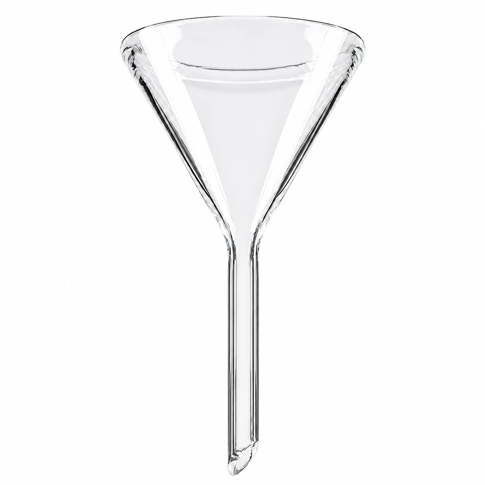 Trichter ø40mm Kalk-Soda, Winkel 60°, Kurzstil 40mm Glastrichter mit Kurzstiel aus robustem Kalk-Soda-Glas für präzises Arbeiten