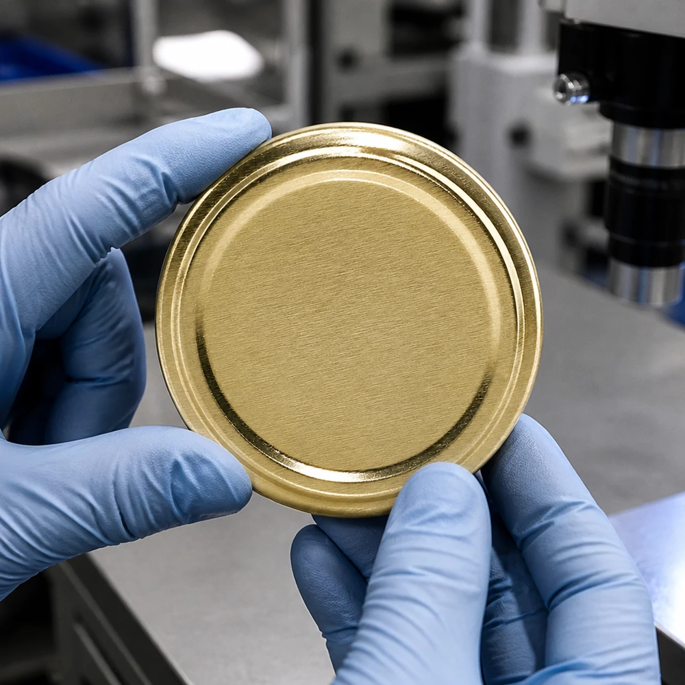 UNiTWIST TO66 gold, BioSeal, BPA-NI, unitemp Gebürstete Goldoptik TO66 Twist-Off-Deckel UNiTWIST BioSeal unitemp BPA-frei Nahaufnahme