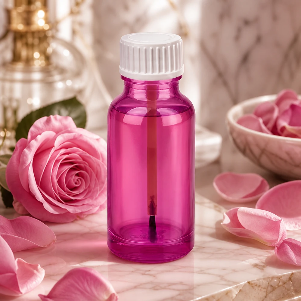 20ml Pinselflasche weiss Standard PurpleLine UT18/20 Hochwertige 20ml Kosmetikflasche mit integriertem Pinselapplikator für einfache Dosierung