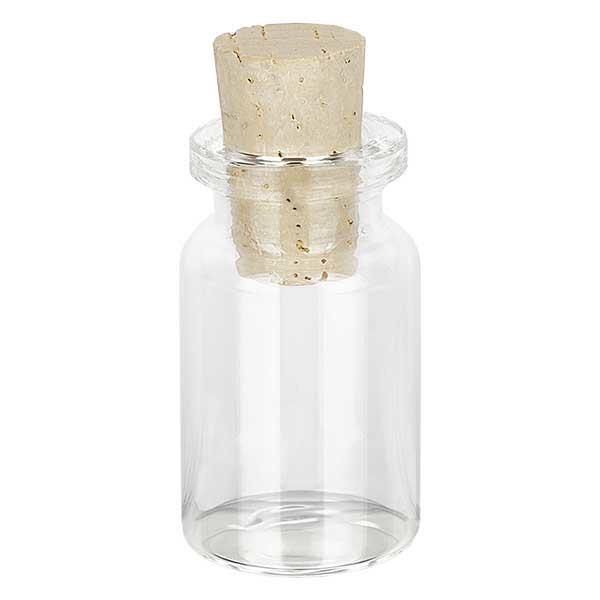 Flasche Klarglas 5ml mit Korken 11/14mm Flasche Klarglas 5ml mit Korken 11/14mm