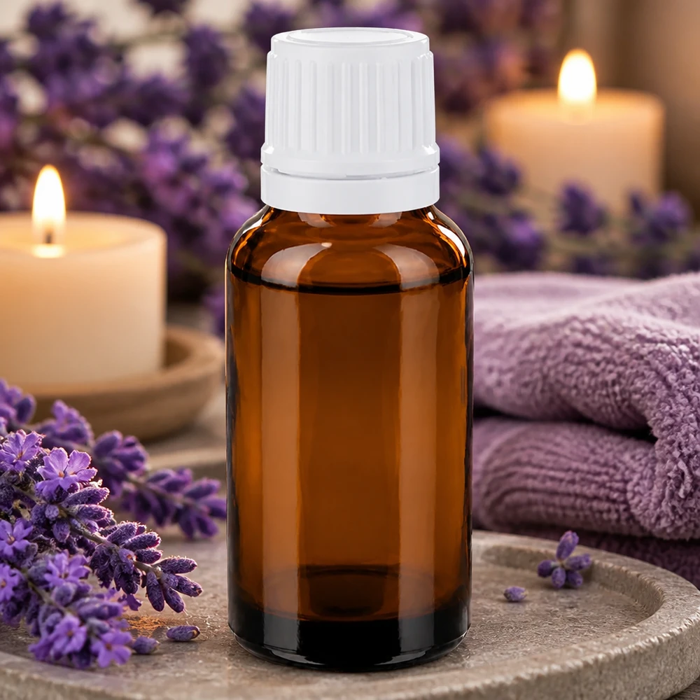 Lichtschutz Apothekerflasche 20ml aus braunem Glas mit präzisem 0.7mm Tropfeinsatz