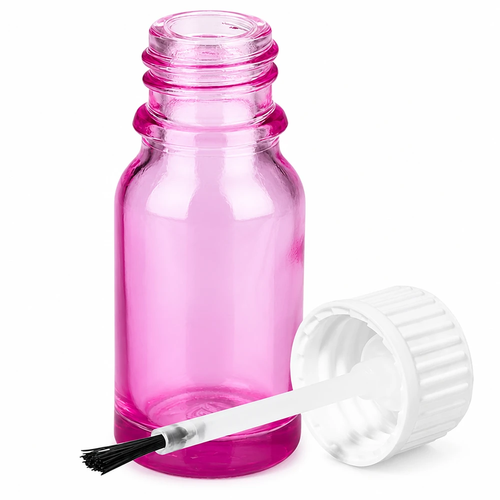 10ml Pinselflasche weiss Standard PurpleLine UT18/10 Hochwertige Pinselflasche aus violettem Glas 10ml Füllmenge mit schwarzem Pinsel