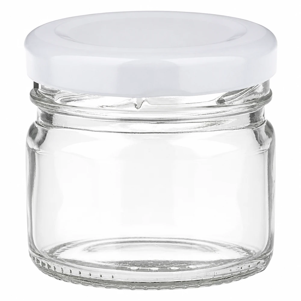 33ml Rundglas + BasicSeal Deckel weiss UNiTWIST Mini Vorratsglas 33ml mit luftdichtem weißen BasicSeal Deckel für Lebensmittel
