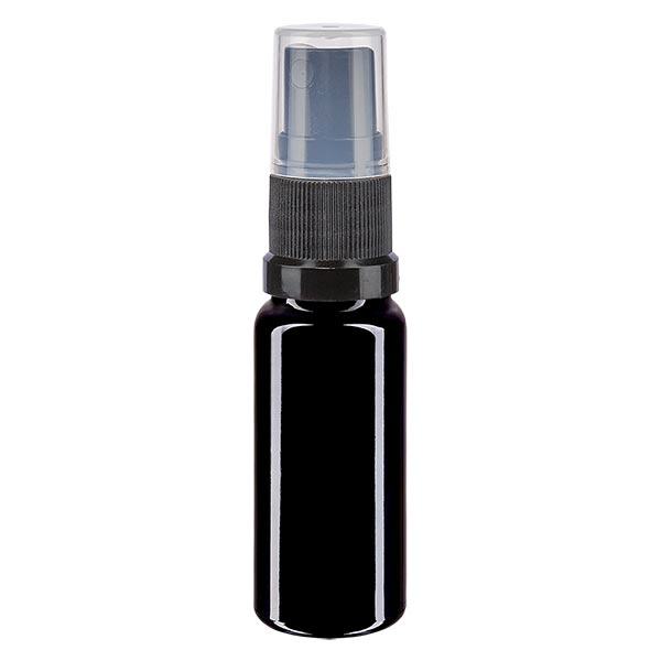 Apothekenflasche violett 10ml Sprayaufsatz schwarz Apothekenflasche violett 10ml Sprayaufsatz schwarz