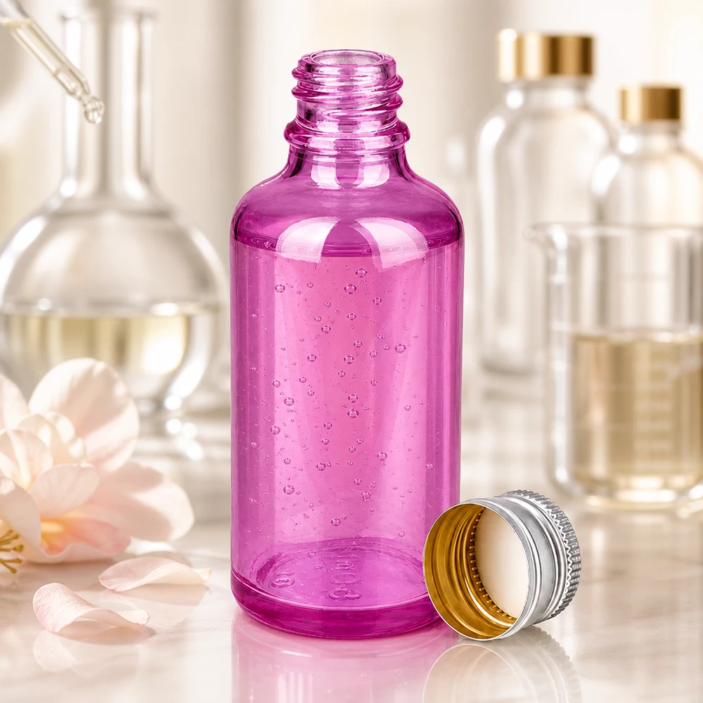 50ml Flasche 11mm Schraubverschluss Alu-Silberer Standard PurpleLine.UT18/50 50ml Premium-Glasflasche in Purple mit auslaufsicherem STD-Verschluss für Profis