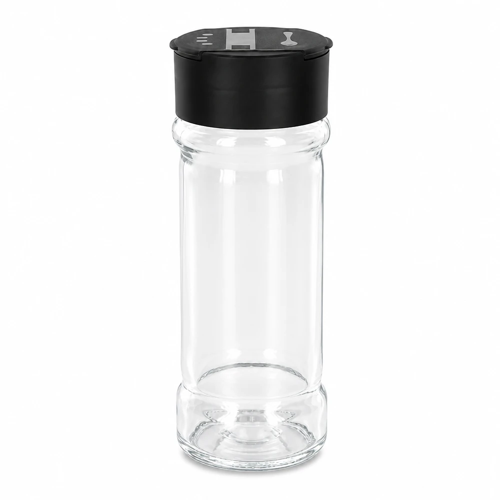 Kleines Vorratsglas 100ml aus Glas mit zwei Streuöffnungen für Salz und Gewürze