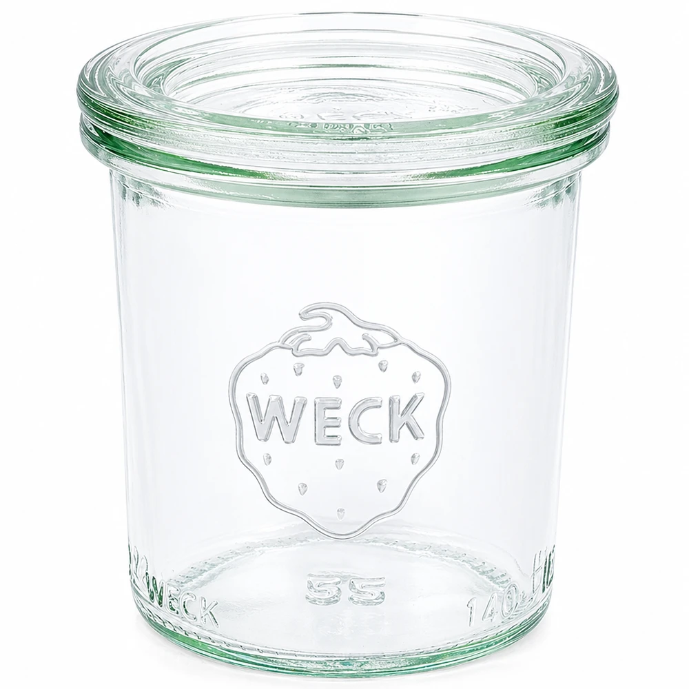 WECK Sturzglas 140ml RR60 mit Glasdeckel transparent Einmachglas zum Konservieren und Aufbewahren