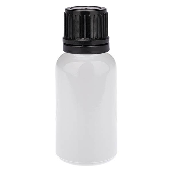 20ml Globuliflasche 3mm Giessring schwarz Standardverschluss WhiteL. UT18/20