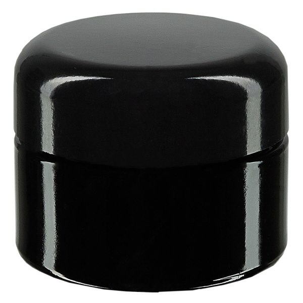 Kosmetikdose Violettglas 30ml, mit schwarz Deckel