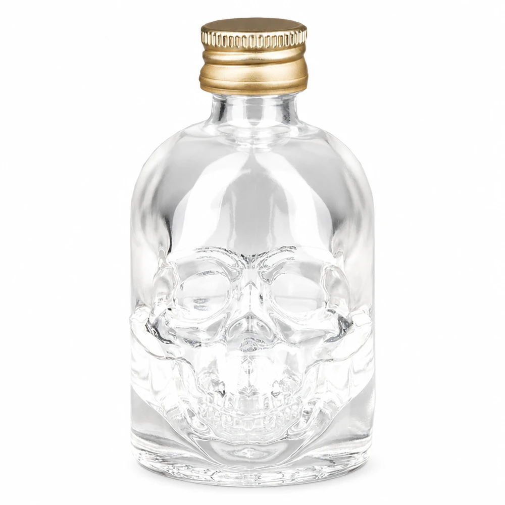 Kristallklare Glasflasche Hector 50ml mit hochwertigem Material und Goldverschluss