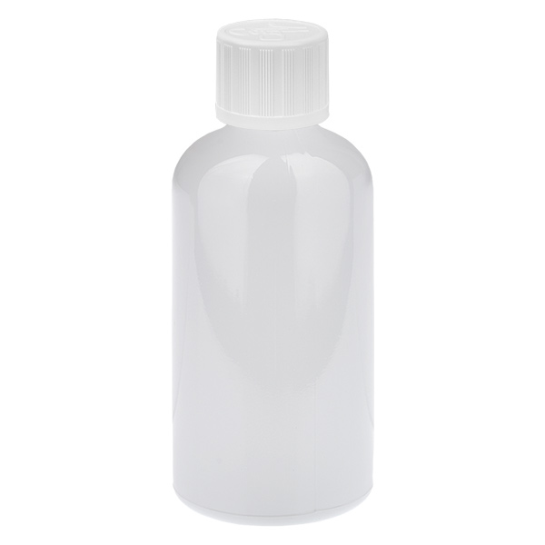 100ml Flasche 11mm Schraubverschluss weiß Standard Kindersicherung WhiteL. UT18/100