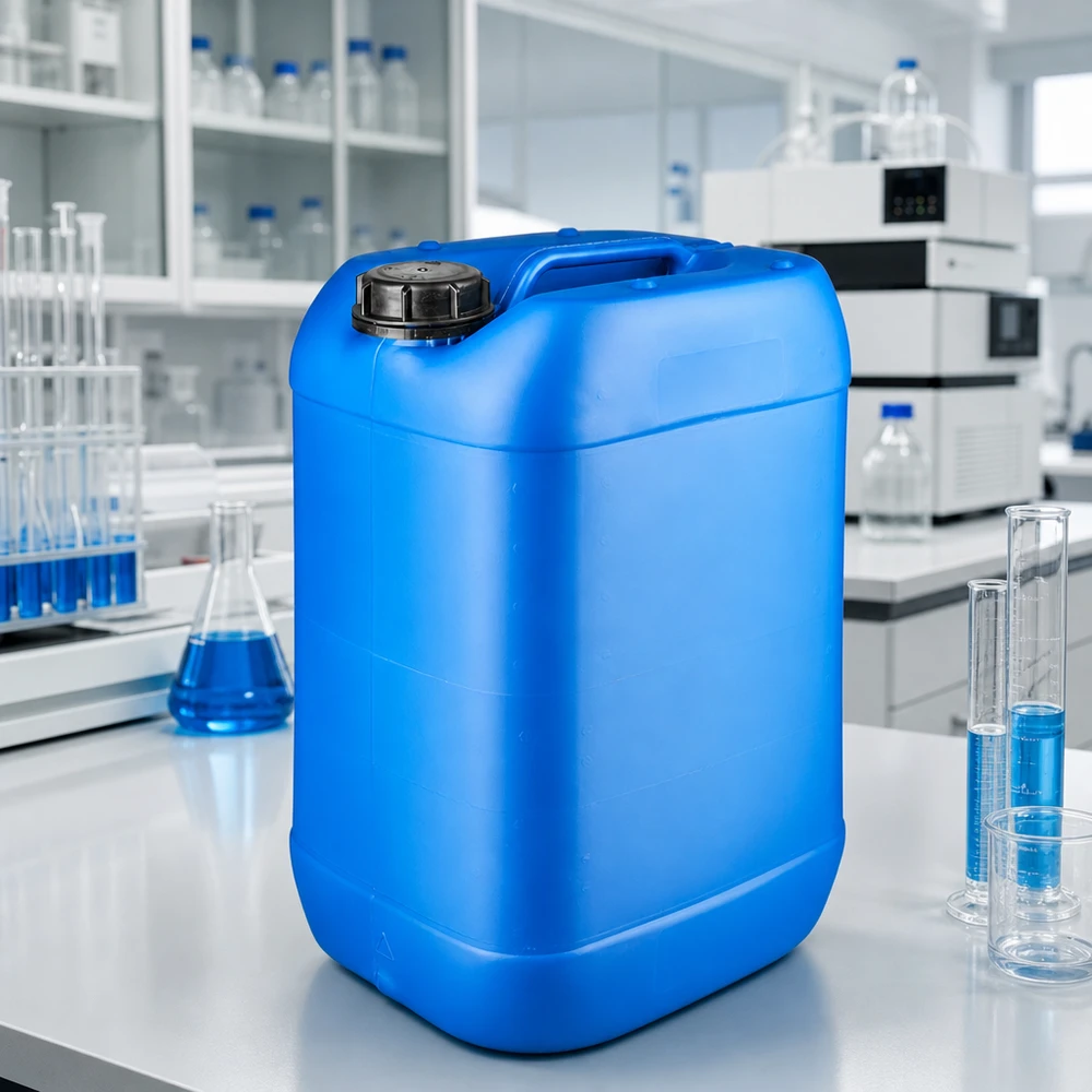 Robuster HDPE Kanister 25 Liter blau mit sicherem Originalverschluss für Chemikalien