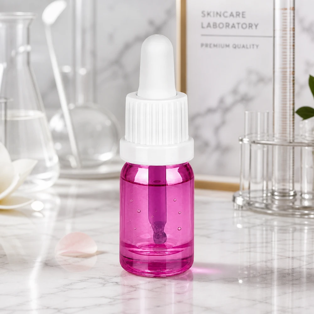 5ml Pipettenflasche weiss Originalität Schraubverschlusserschluss PurpleLine UT18/5 5ml Tropfflasche aus violettem Glas mit ergonomischer weißer Pipette für Beauty-Produkte